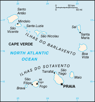 Cape Verde map (World Factbook, modified)