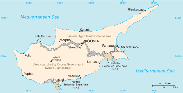 Cyprus map (World Factbook) - Click Image to Close