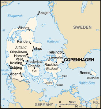 Denmark map (World Factbook) - Click Image to Close