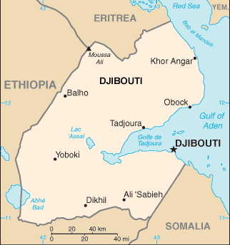 Djibouti map (World Factbook, modified)