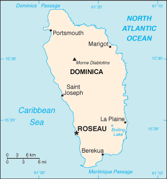 Dominica map (World Factbook, modified) - Click Image to Close