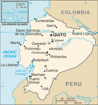 Ecuador map (World Factbook)