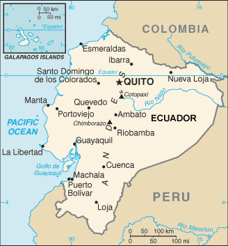 Ecuador map (World Factbook, modified)