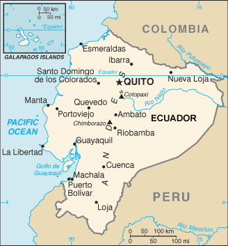 Ecuador map (World Factbook, modified) - Click Image to Close