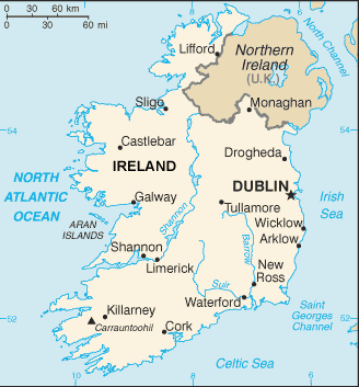 Ireland map (World Factbook, modified)