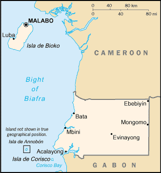 Equatorial Guinea map (World Factbook) - Click Image to Close