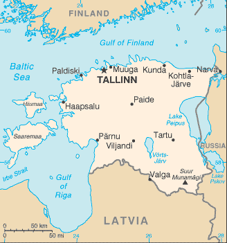 Estonia map (World Factbook)