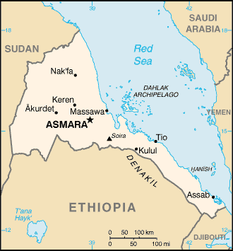 Eritrea map (World Factbook)