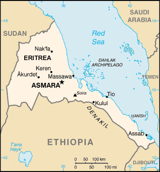 Eritrea map (World Factbook, modified)