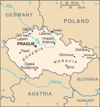Czech Republic map (World Factbook)