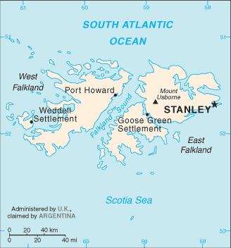 Falkland Islands map (World Factbook) - Click Image to Close