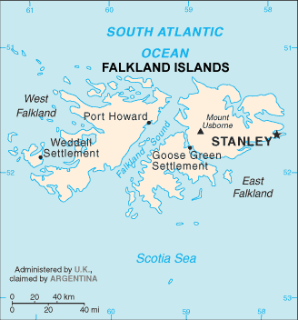 (image for) Falkland Islands map (World Factbook, modified)