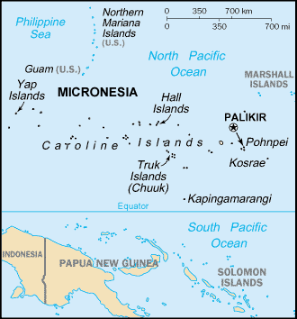 Micronesia, Federated States of map (World Factbook, modified) - Click Image to Close