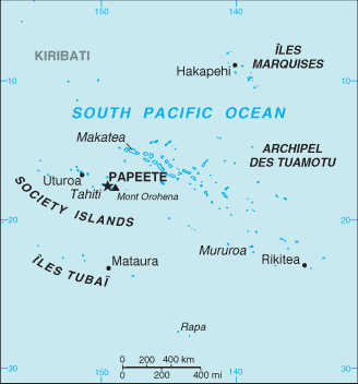 French Polynesia map (World Factbook)