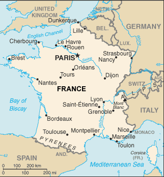 France map (World Factbook, modified)