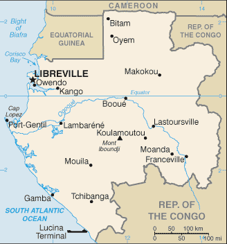 Gabon map (World Factbook)