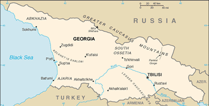 Georgia map (World Factbook, modified) - Click Image to Close