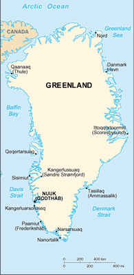 Greenland map (World Factbook, modified)
