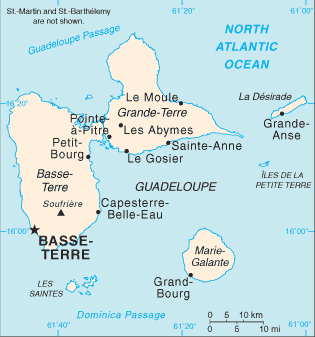 Guadeloupe map (World Factbook)