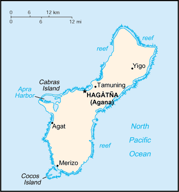 Guam map (World Factbook)