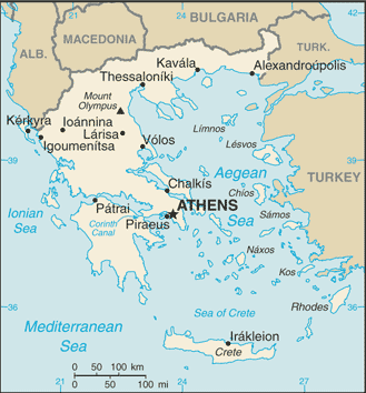 Greece map (World Factbook)