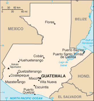 Guatemala map (World Factbook)