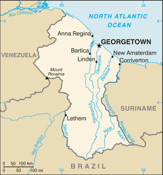 Guyana map (World Factbook)