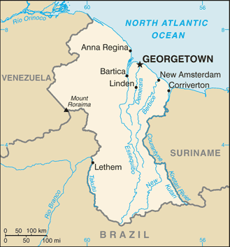 Guyana map (World Factbook) - Click Image to Close