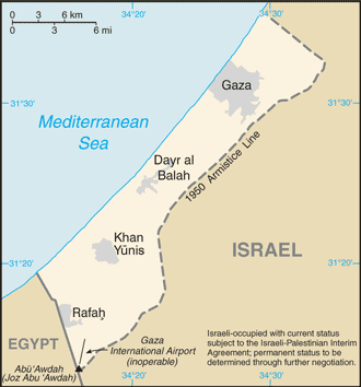 Gaza Strip map (World Factbook) - Click Image to Close