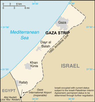 Gaza Strip map (World Factbook, modified)