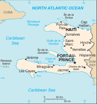 Haiti map (World Factbook, modified)