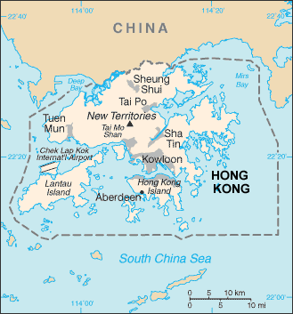 Hong Kong map (World Factbook, modified)