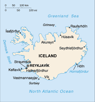 Iceland map (World Factbook, modified)