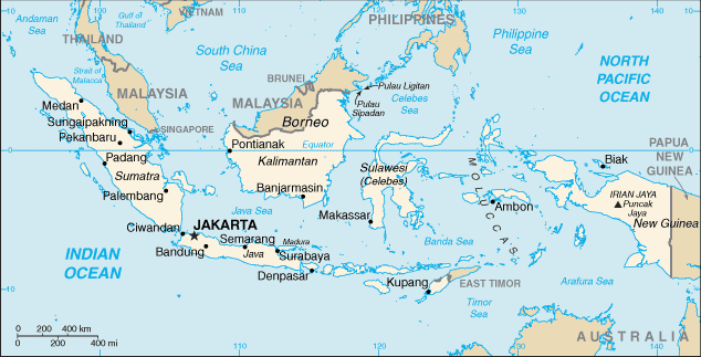 Indonesia map (World Factbook)