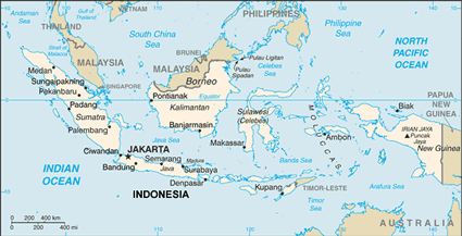 Indonesia map (World Factbook, modified)
