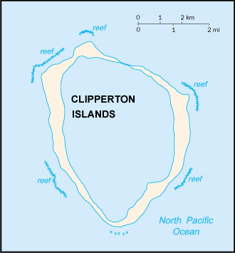 Clipperton Island map (World Factbook, modified) - Click Image to Close