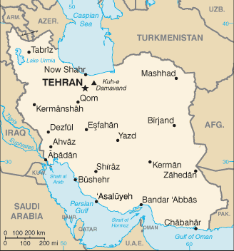 Iran map (World Factbook)