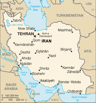 Iran map (World Factbook, modified)