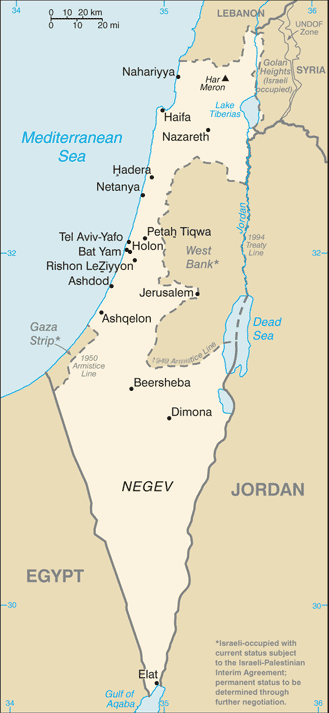 Israel map (World Factbook) - Click Image to Close