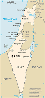 Israel map (World Factbook, modified) - Click Image to Close