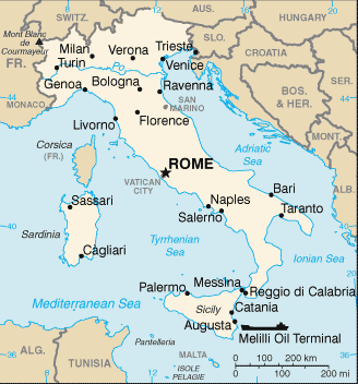 Italy map (World Factbook)