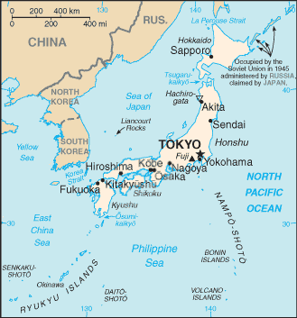 Japan map (World Factbook)