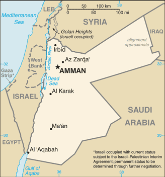 Jordan map (World Factbook) - Click Image to Close