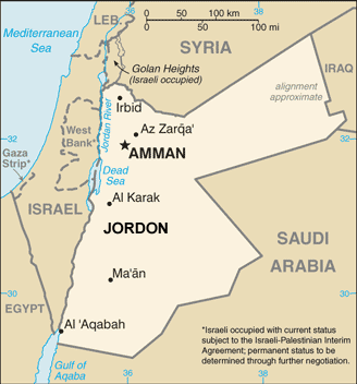Jordan map (World Factbook, modified)