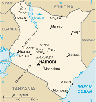 Kenya map (World Factbook)