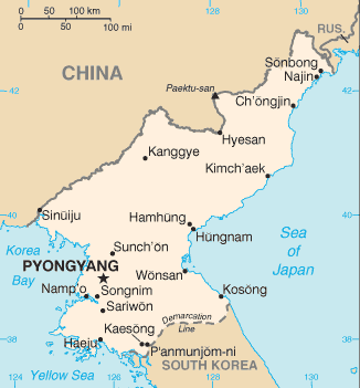 Korea, North map (World Factbook)