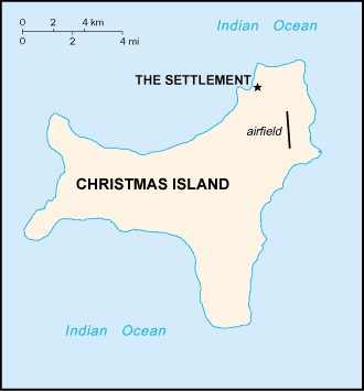 Christmas Island map (World Factbook, modified) - Click Image to Close