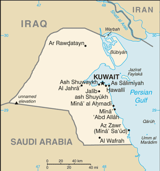 Kuwait map (World Factbook) - Click Image to Close