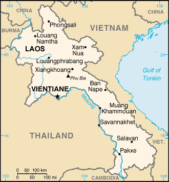 Laos map (World Factbook, modified) - Click Image to Close