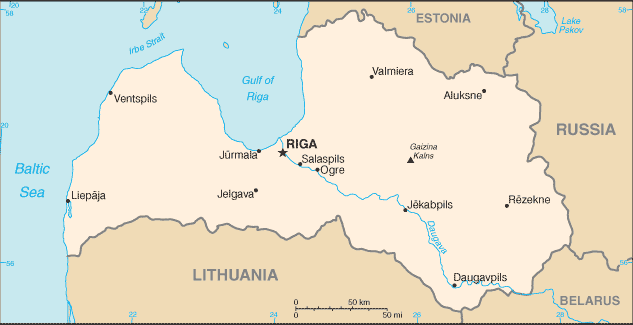 Latvia map (World Factbook) - Click Image to Close